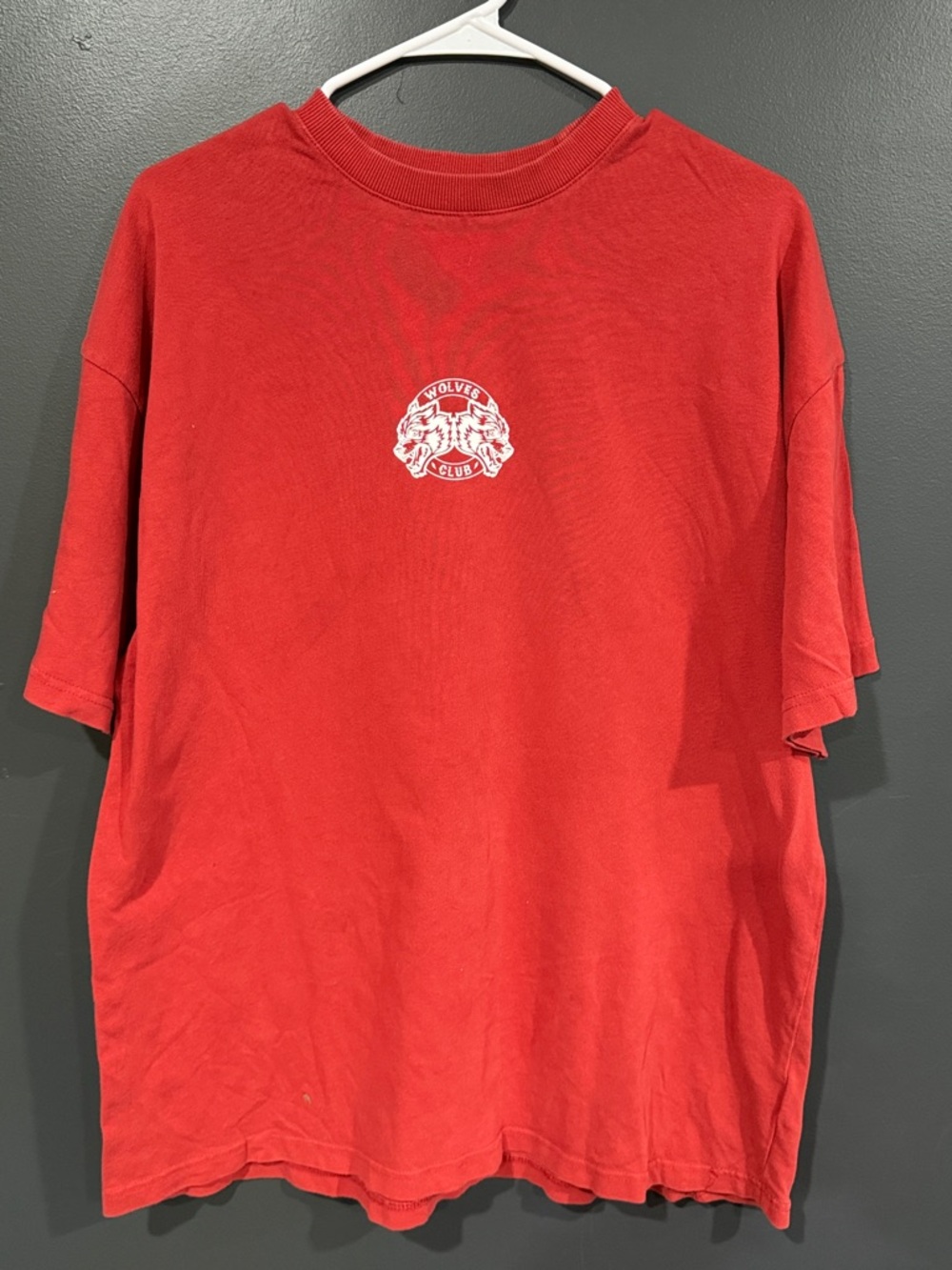 Darc Sport Red Short Sleeve Tee with White Wolves Club Emblem